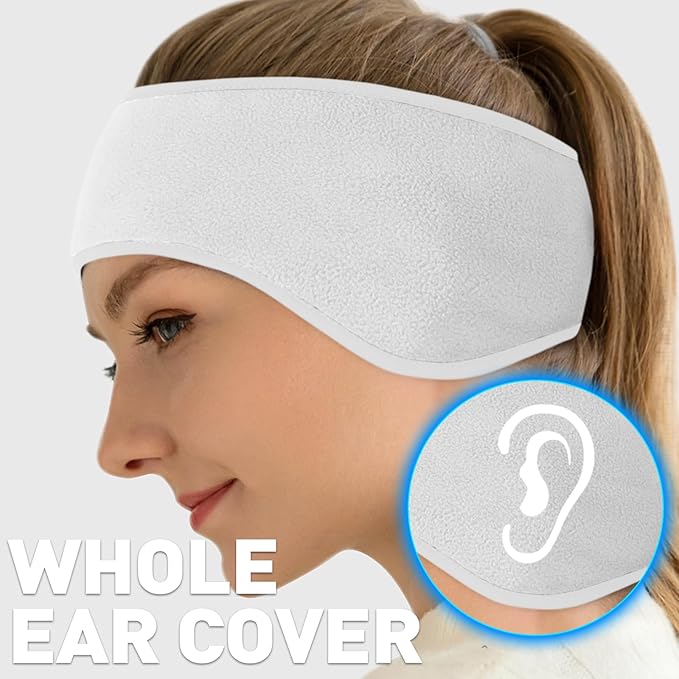 JOEYOUNG Fleece Ear Warmers for Men Women Kids - Winter Headband Ear Muffs Ear Covers for Cold Weather Running Cycling Ski
