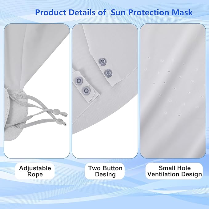 JATEBI UV Sun Protection Face with Neck Coverage UPF 50+ Face Shield Breathable + Protection Arm Sleeves for Golf, Hiking, Running, Cycling & Outdoor Sports