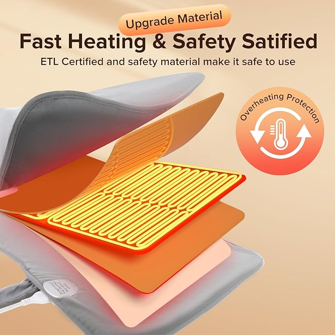 Mothers Day Gifts & Birthday Gifts for Wife Women Men Mom, Electric Weighted Pad for Neck Back Shoulder Pain Relief, 25"x37" Large Full Body Heating Pad for Menstrual Cramps - 5 Heat Levels/Snug Fit