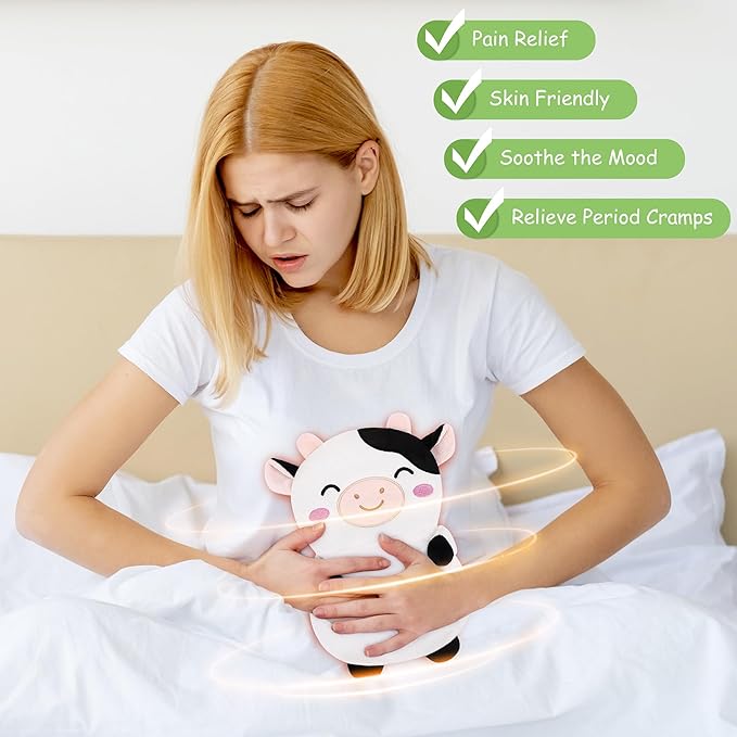 Cow Microwavable Heating Pad for Cramps & Period Pain Relief,Cute Animal Microwave Heating Pad for Kids Women with Lavender Scented,Heated Pad for Neck Knee Pain,Warmer Pad for Birthday Mother's Day