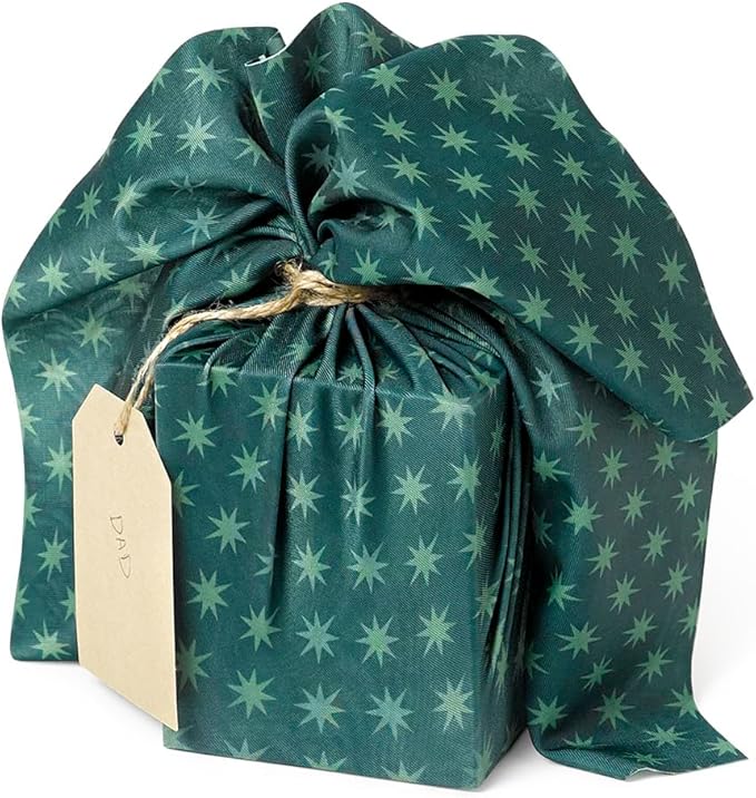 SHIKIWRAP Reusable Cloth Gift Wrap – 9-Pack Set, 3 Festive Patterns, Holiday Collection - Eco-Friendly, Reversible, Stretchy Furoshiki Fabric Wrap for Holidays, Special Occasions & Sustainable Living