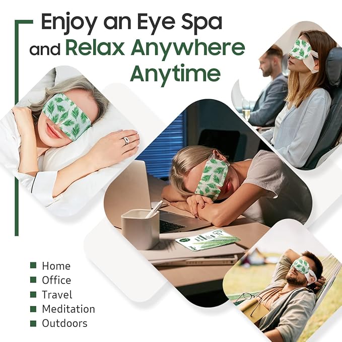 20Packs Steam Eye Mask, Heated Eye Mask Warm Compress for Eyes, Disposable Self Heating Steam Mask for Home, Sleep, Spa, Travel Essentials & Relaxation Gifts, Valentine's Day Gifts (Tea Tree)