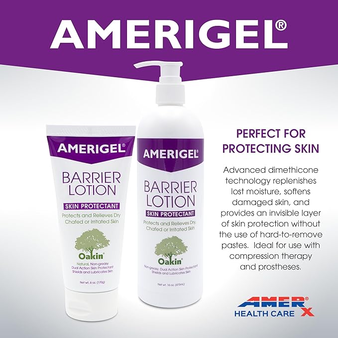 AMERIGEL Barrier Lotion (6 oz.) - Skin Protectant to Protect Chafed, Cracked, and Chapped Skin
