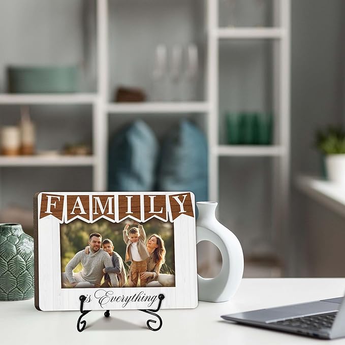 SIXEIGHT Family Definition Picture Frame Family Is Everything Wooden Photo Frame Natural Wood Picture Frame for Families Dad Mom Grandparents Father from son Desk Decor 4x6 Photo Frame-A20