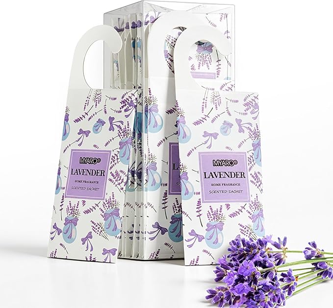 MYARO 12 Packs Lavender Large Scented Sachets for Drawer and Closet, Long-Lasting Hanging Sachet Bags Closet Deodorizer Scented Home Air Fresheners for Women Chritsmas Gift