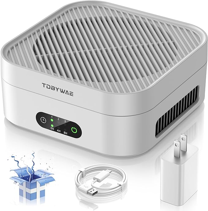 Air Purifiers for Home Bedroom Up to 600 ft², True HEPA Air Purifier for Pets Dust Dander Pollen Odor Smoke, Portable Car Air Purifier for Travel(White)