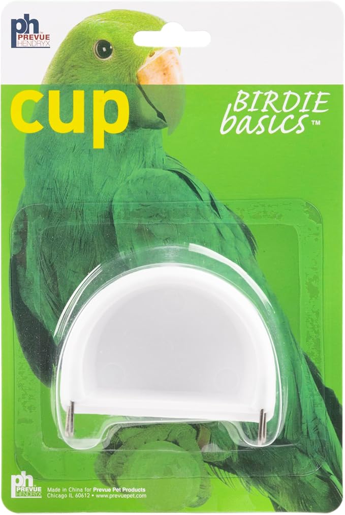 Prevue Pet Products 2-Pack Universal Plastic Hanging Cups | Bowl Set for Small Birds, Cage Food or Water Feeders, Easy Clip-On Design, Replacement Bird Cage Accessories