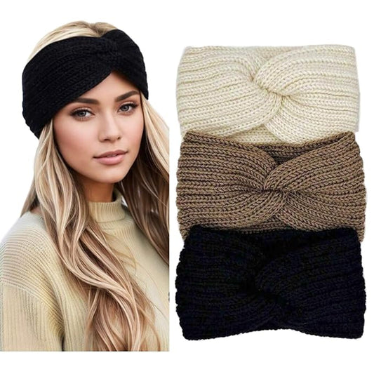 Huachi Winter Headbands for Women Ear Warmers, Warm Headbands for Women Winter Accessories, Cold Weather Headband Chunky Knit Head Bands Ear Warmers