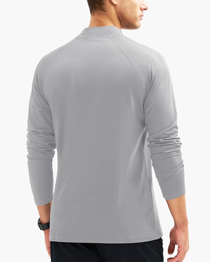 MAGCOMSEN Men's Thermal Shirt Mock Turtle Neck, Fleece Lined Long Sleeve Undershirts, Athletic Warm Base Layer Winter Top