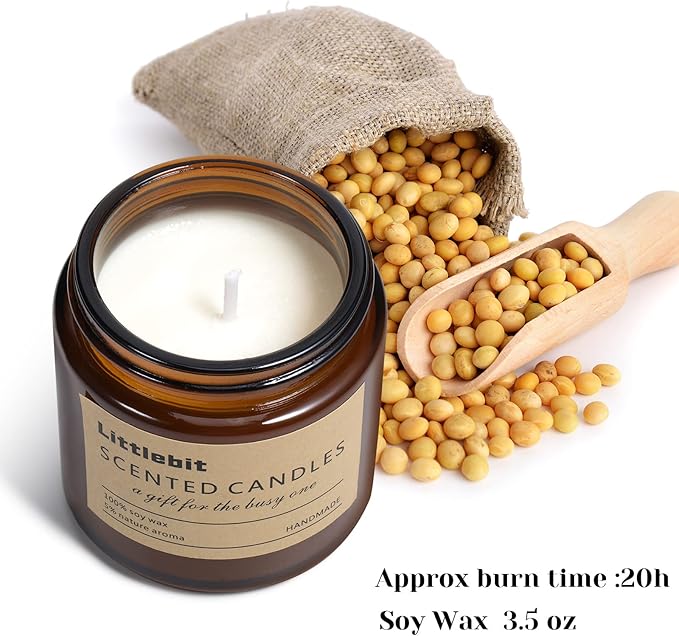 MTLEE 12 Pack Candles for Home Scented Aromatherapy Jar Candle Gifts for Women, Natural Soy Wax Amber Jar Candle Set Bulk for Home, Birthday, Christmas, Fall, Thanksgiving, Housewarming Gifts(Brown)