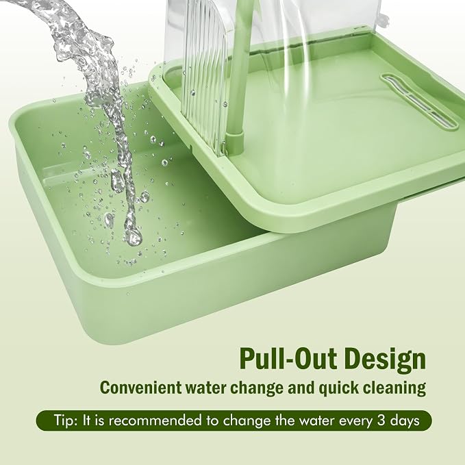 Automatic Bird Bath for Cage, Parakeet Bath with Pump | Indoor Bird Shower with Running Water, Filter, Bird Cage Accessory for Pet Birds Conure Budgies Cockatiels Lovebird