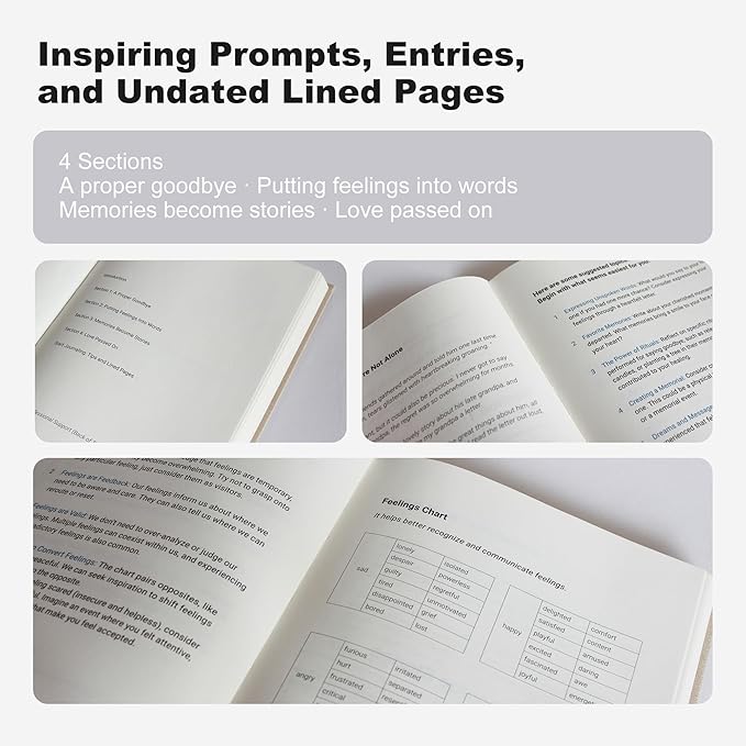Guided Grief Journal for Navigating Loss. Memorial, Sympathy Gifts for Loss of Loved One. Bereavement, Cardinal, Remembrance, Sorry For Your Loss Gifts. Grief Journal with 4 Sections of Prompts.