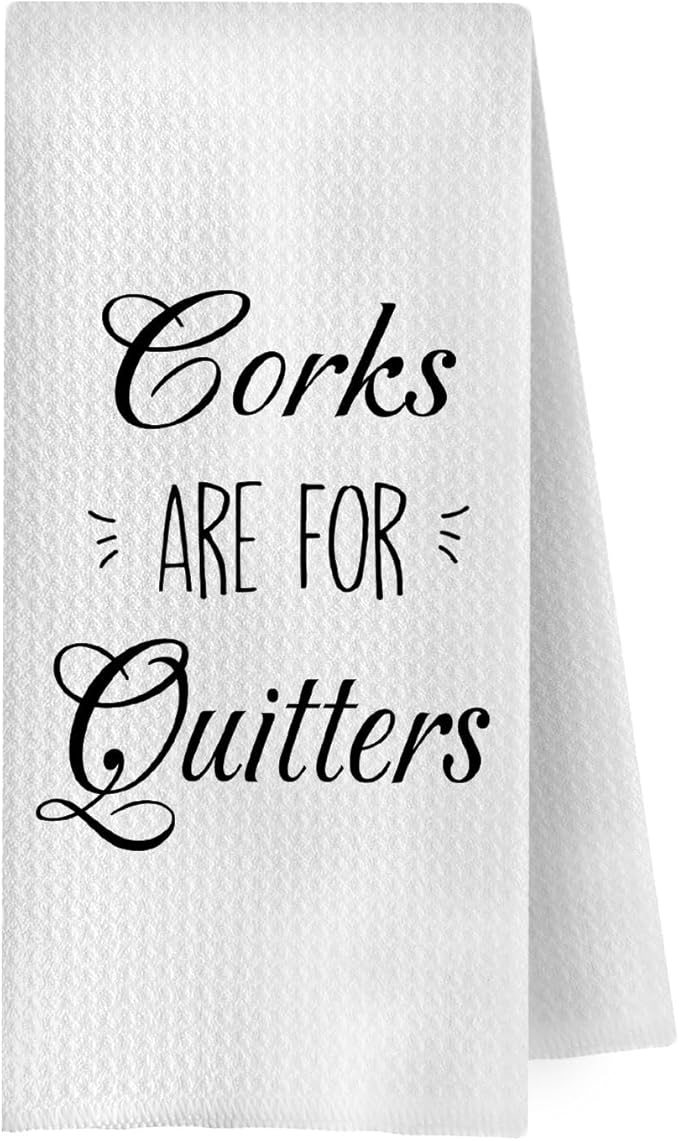 Wine Lovers Kitchen Towel - Funny Wine Lover Gifts Gifts Decorative Waffle Weave Dish Towels, Hand Tea Towel, Housewarming Gift (16×24 Inches)