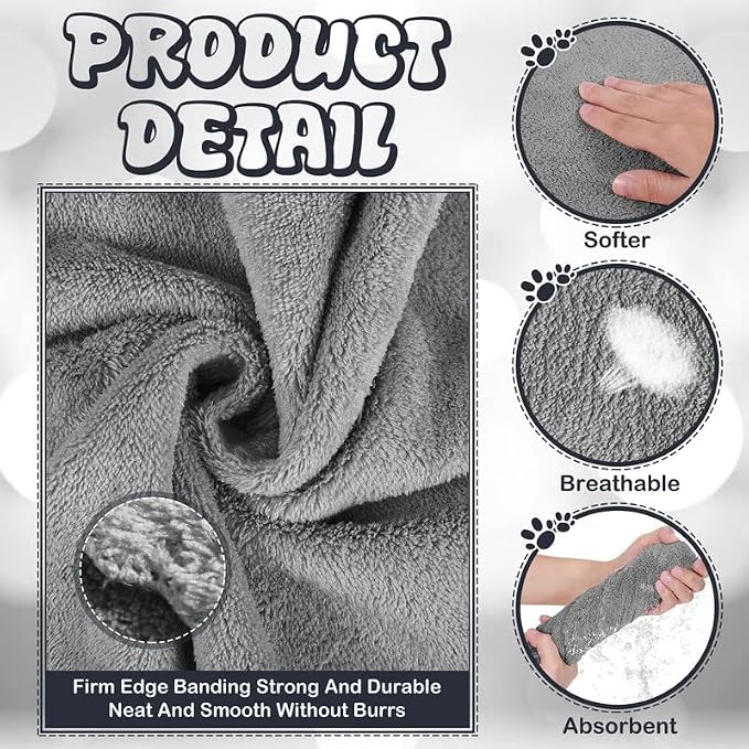 Newwiee 24 Pcs Guinea Pig Fleece Bedding Blankets Bulk Washable Small Animal Fleece Cage Liners Pet Wash Cloth Sleeping Mat Cover for Hamster Chinchilla Rabbit Hedgehog (14 x 30 Inch,Gray)