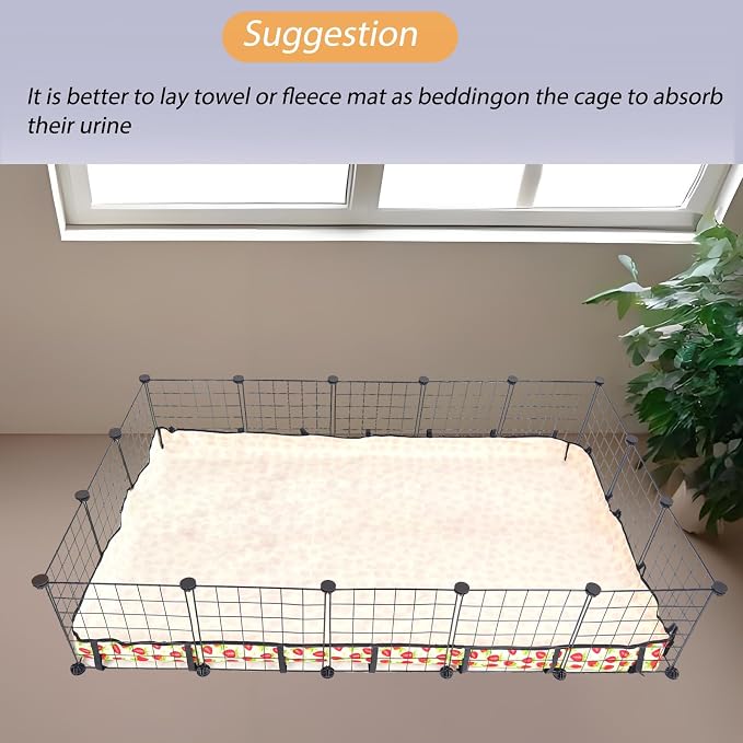 Guinea Pig Cage Liner，Washable Waterproof Oxford Cloth Cage Liners for Small Animals,Hamster Chinchilla Hedgehog Rabbit and Other Small Animals Not Include Cage(36x60 inches)