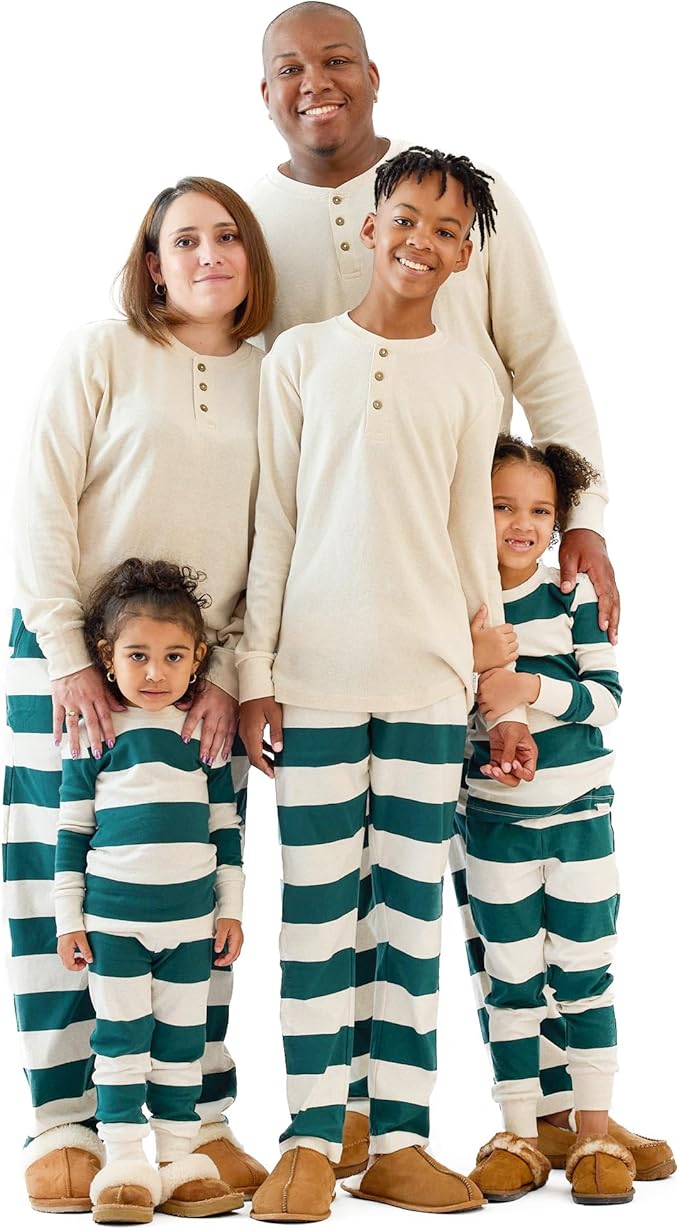 JAMIE Matching Family Jammies Holiday Pajamas 100% Organic Cotton PJs Adults, Kids, Toddlers, Baby, Pets