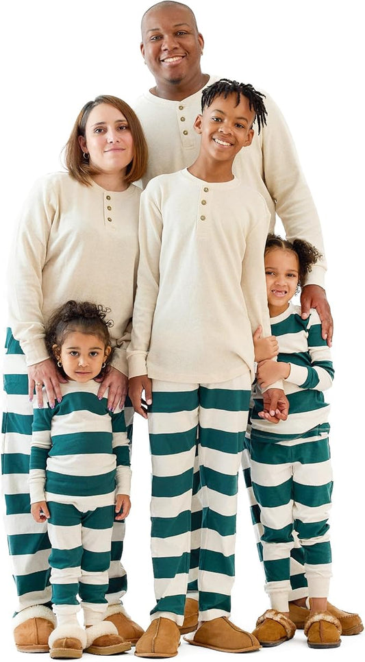 JAMIE Matching Family Jammies Holiday Pajamas 100% Organic Cotton PJs Adults, Kids, Toddlers, Baby, Pets