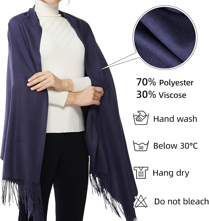 RIIQIICHY Women's Scarf Pashmina Shawls and Wraps for Evening Dress Bridesmaid Wedding Bridal Winter Warm Long Large Scarves