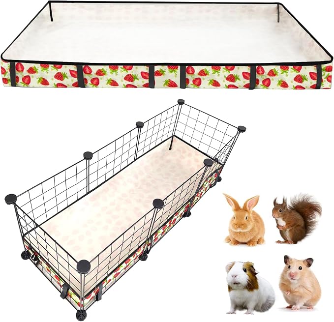 Guinea Pig Cage Liner，Washable Waterproof Oxford Cloth Cage Liners for Small Animals,Hamster Chinchilla Hedgehog Rabbit and Other Small Animals Not Include Cage(12x36 inches)