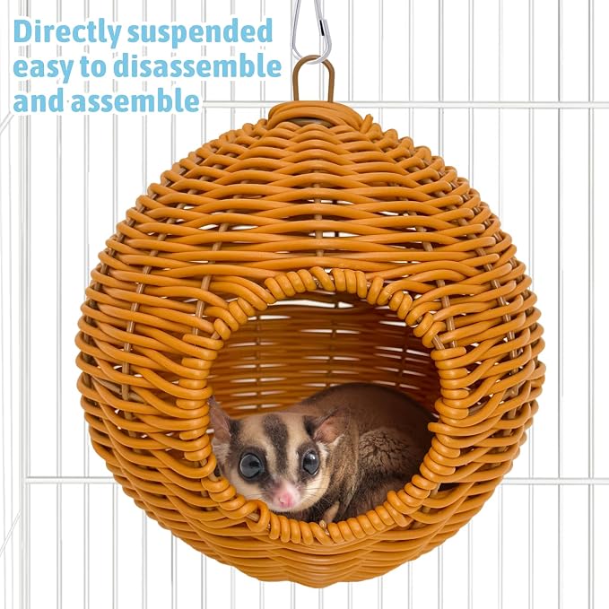BNOSDM Sugar Glider Pouch, Pet Glider Cage Sleep Bag Squirrels Playing Hideout Hanging Hammock with Warm Cotton Pad Small Animal Cage Accessories for Marmosets Hamsters
