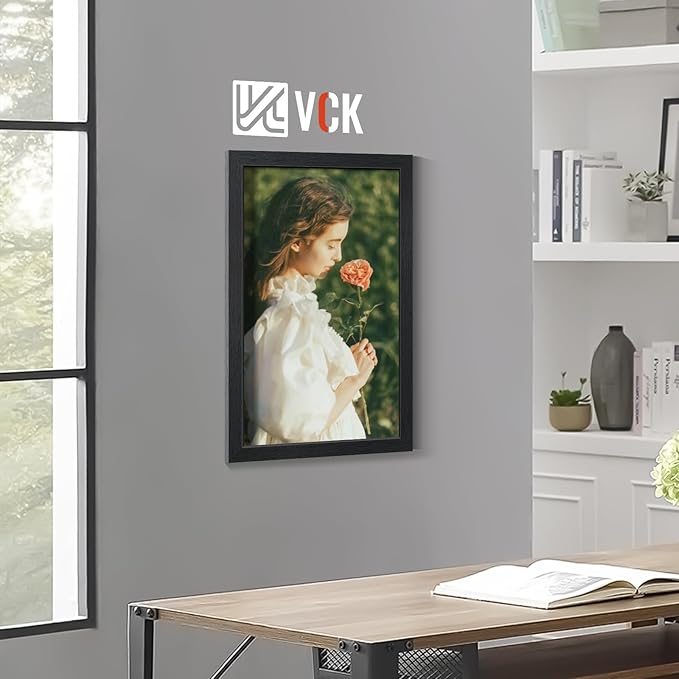 VCK 14x22 Picture Frames Black Set of 6, Wide Border Wood Poster Frame, Multi-Directional Display Family Photos, Office Prints, Studio/Gallery Artwork, Woodgrain Series, Wall Hanging