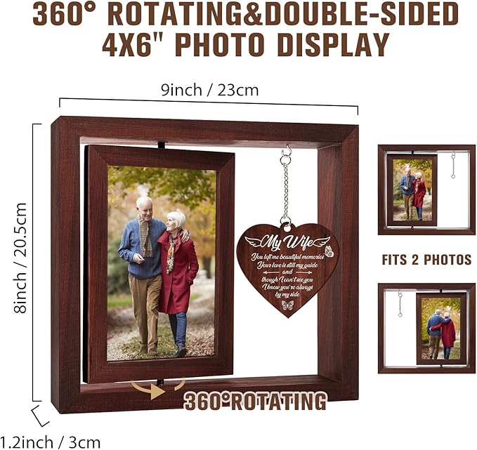 Vetbuosa Memorial Picture Frame for Loss of Wife - Sympathy and Bereavement Gift - Remembrance Funeral Condolence - Fits 4x6 In Photo