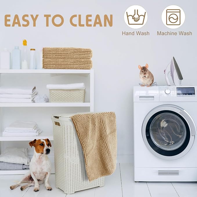 Amylove 4 Pcs Guinea Pig Cage Liner 16 x 24 Inch Washable Chenille Pee Pads Pet Dog Cat Bedding Training Mat Reusable for Small Animals Puppy Bunny Hamster Chinchilla