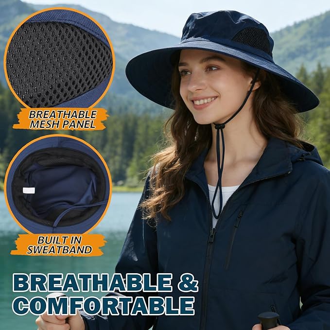 EINSKEY Wide Brim Sun Hat, UPF 50+ UV Protection Waterproof Packable Bucket Hat for Men & Women, Fishing Hiking Beach Garden