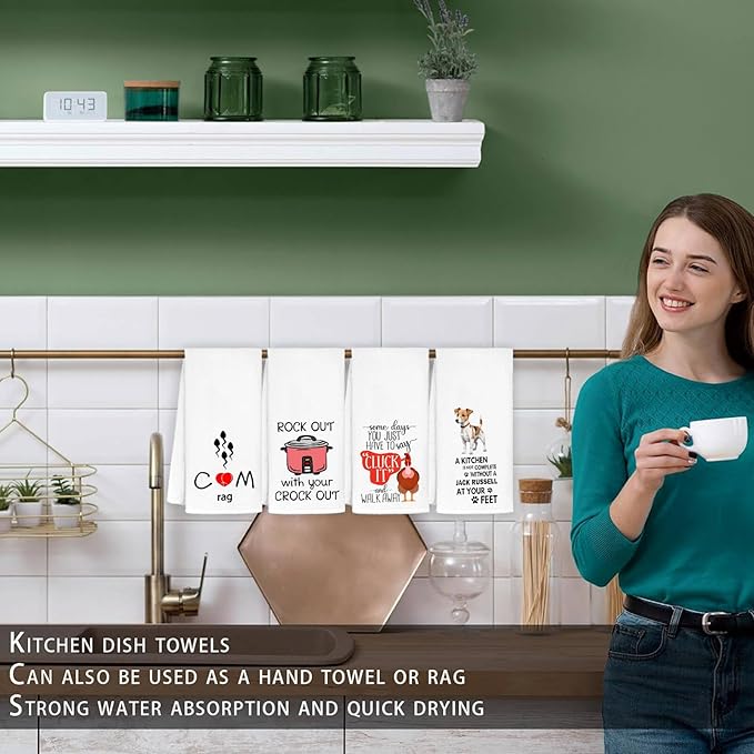 Funny Kitchen Towels Retro Design with Humor Saying Dish Towel Tea Towel Absorbent Hand Towels Decorative for Bathroom Kitchen Home Decor,50s Gifts for Women,Men,Hostesses,Chefs(My Dentist Said)