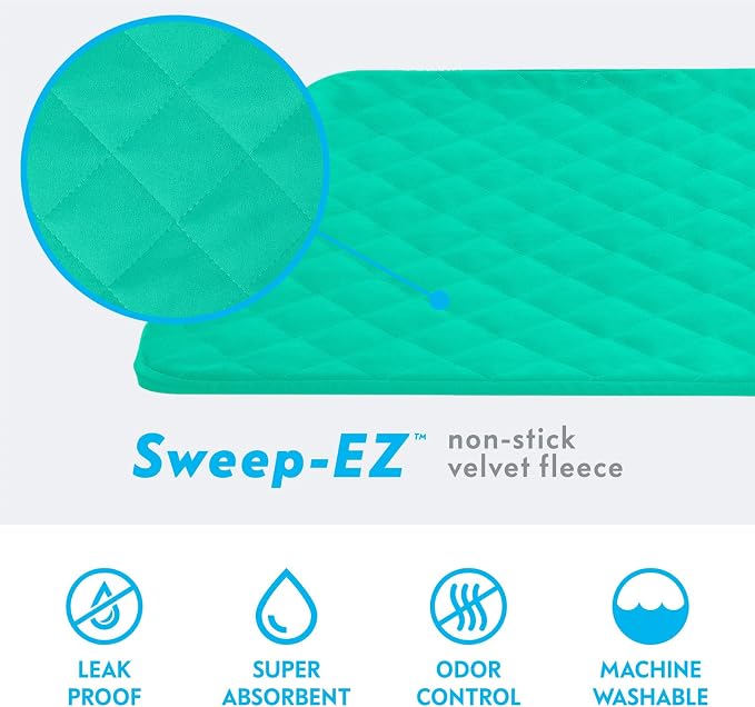 Paw Inspired Fitted Fleece Top Pan Liner for Critter Nation Cage, Green | Tray Cover with Notch for Ferret Nation/Critter Nation Cage, For Ferrets, Rats, Chinchillas, Hedgehogs, Small Animals, Pets