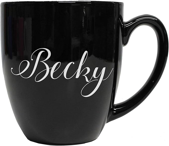 My Personal Memories Custom Monogrammed Coffee Latte Mug and Tea Cup - Personalized and Engraved (Black)