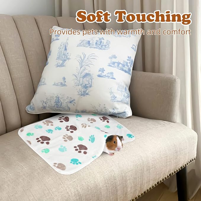 YUEPET 3 Pack Waterproof Guinea Pig Blankets, Fleece Cage Liners, M | Guinea Pig Fleece Cage Liners, Waterproof Backing, Machine Washable, Soft Fleece bunny blanket, 35 x 24 in