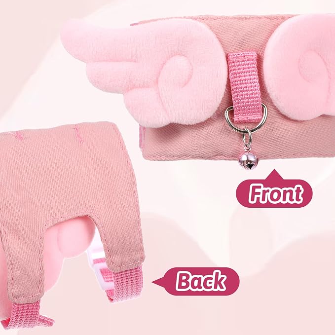 Ferret Harness and Leash Set Small Animals Vest Harness Soft-Harness Leash Vest Set with Bell Guinea Pig Clothes for Baby Ferret Rats Hamster Teacup Chihuahua Mouse Small Pet