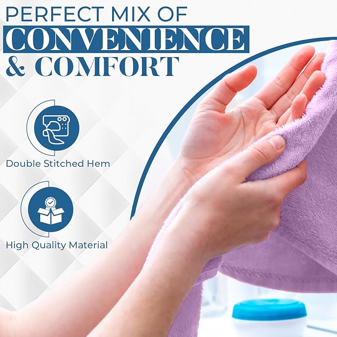 DAN RIVER 6-Pack Premium Hand Towels (16x28 Inches) - 100% Cotton, Ultra Soft, Lightweight, Highly Absorbent Towels for Bathroom, Spa, Gym, Salon, Hotel, and Travel - 550 GSM - Lavender