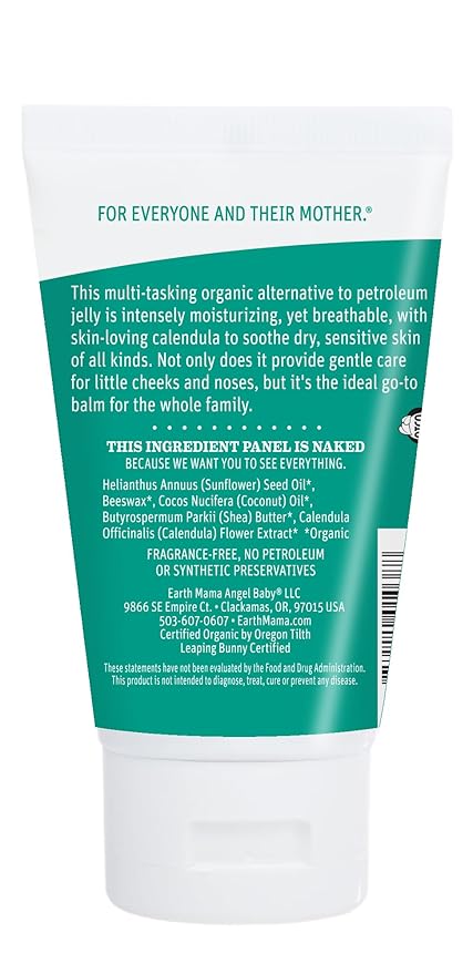 Earth Mama Organic Baby Face Nose & Cheek Balm | Moisturizer with Calendula Oil for Dry Skin Care, Natural Petroleum Jelly Alternative (2-Fluid Ounce)