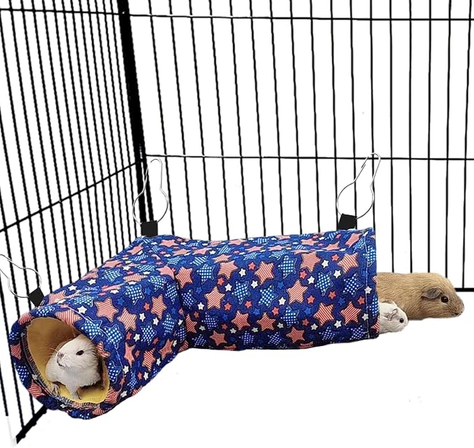 EAEDMY Guinea Pig Rat Ferret Hammock, Small Animal Corner Tunnel & Tubes & Bed for Hedgehog Piggy Chinchilla Hideout Toys and Cage Accessories