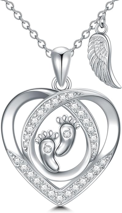 Angel Heart Miscarriage necklace loss of pregnancy for Mother 925 Sterling Silver necklace