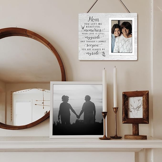 SteadStyle Memorial Gift for Loss of Mother - Memorial Picture Frames - Sympathy Gifts for Loss of Mom, Bereavement Gifts for Loss(White)
