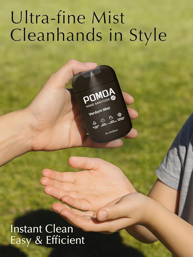 Alcohol Free Hand Sanitizer Spray, Non Irritating, Hydrating and Non Greasy, Gentle Fine Mist, Travel-Friendly Pocket Size 1 Fl Oz, Verdant Mist