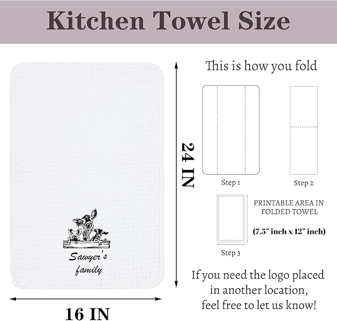ubmpj Personalized Kitchen Towel Custom Waffle Weave Towel Gift for Housewarming Wedding Friend Birthday