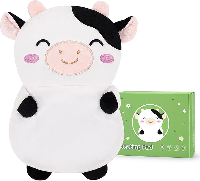 Cow Microwavable Heating Pad for Cramps & Period Pain Relief,Cute Animal Microwave Heating Pad for Kids Women with Lavender Scented,Heated Pad for Neck Knee Pain,Warmer Pad for Birthday Mother's Day