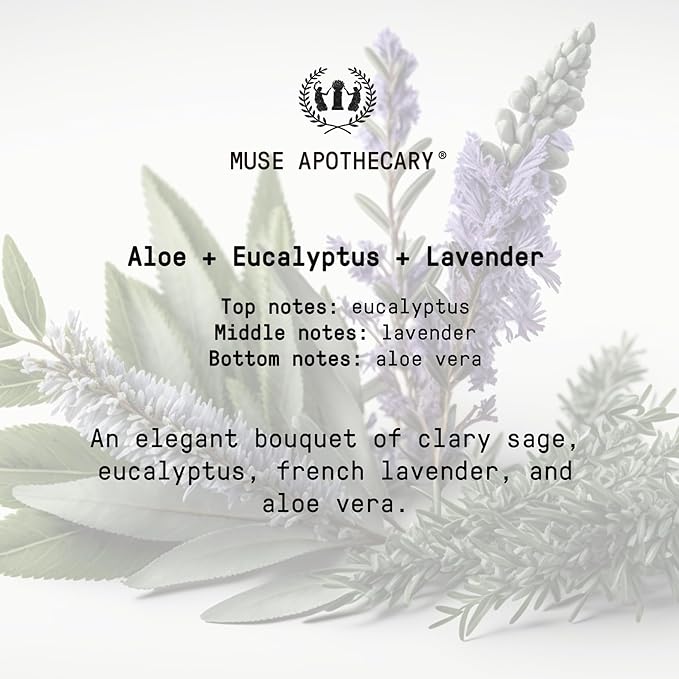 Muse Apothecary Hand Ritual - Aromatic and Nourishing Hand Soap, Infused with Natural Aromatherapy Essential Oils - USDA Certified Biobased - 16 oz, Aloe + Eucalyptus + Lavender