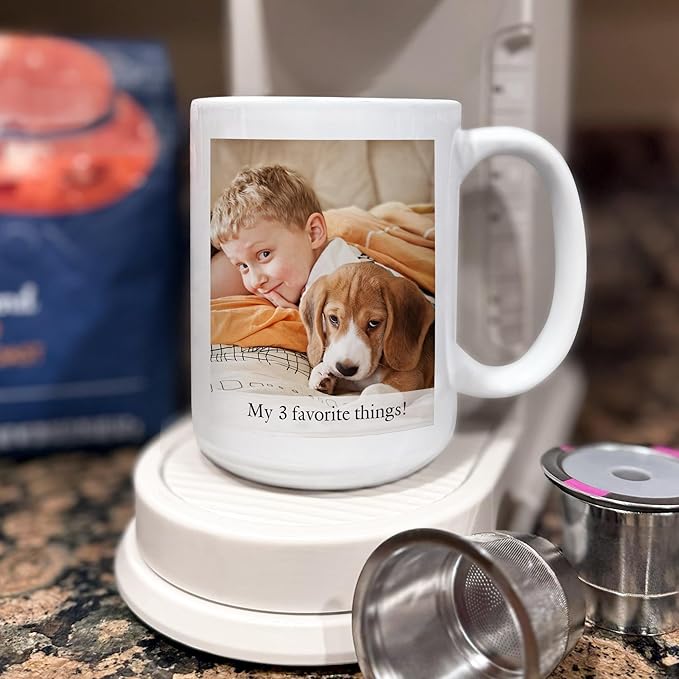 Let's Make Memories Personalized Photo Mug - Custom Coffee Mug - Your Photo & Text - For Any Occasion - Birthday - For Him - For Her - For Friend - Couples -15oz- White Handle