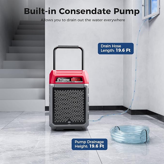 ALORAIR 170 PPD Commercial Dehumidifier with Pump & Drain Hose Cover up to 2,100 Sq.Ft Space Industrial Use Portable Handle Dehu with Wheels for Water Damage Restore, Carpet Drying