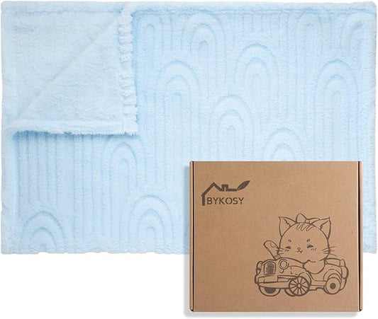 Ultra Soft Fleece Baby Blanket,Swaddle & Receiving Blankets for Newborn Infant, Lightweight Breathable Nursery Nap Blanket for Crib Stroller, for Boys & Girls Rainbow 30"x40" Blue