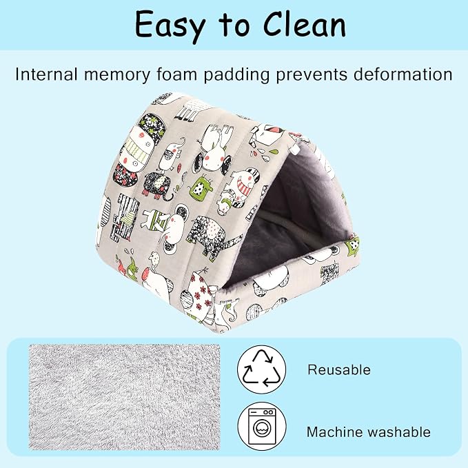 UPINS 2 Pack Guinea Pig Hideout, Washable Small Animal House Bed | Guinea Pig Pillow,Fits Mouse Hamster Chinchilla Hedgehog Ferret Rat Bearded Dragon,Soft Bedding For Cage Accessories