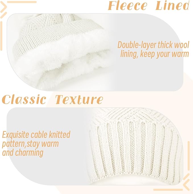 Geyoga 6 Pcs Winter Warm Set for Women Warm Beanies Hats Touchscreen Gloves Long Scarf Ear Muffs Socks Winter Gifts for Women