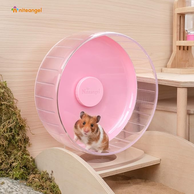 Niteangel Super-Silent Hamster Exercise Wheels: Quiet 10 inch Running Wheel | Can 10.6-13.4" Adjustable Height - No Bend Back Spinner Running for Dwarf Syrian Hamster Gerbils Mice Or Other Small Animal