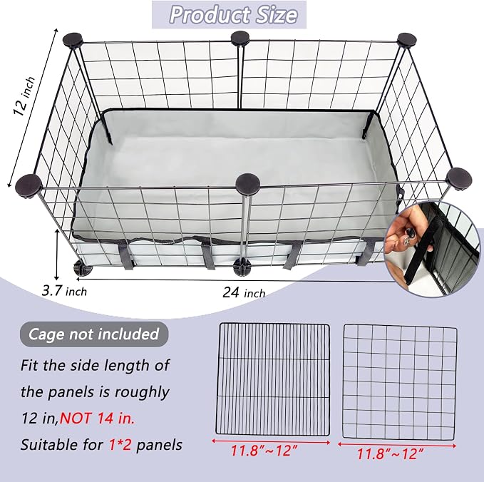 DZWLKJ Guinea Pig Cage Liner Tarp Bottom Waterproof and Washable Base Also for Rabbits, Bunny, Chinchesillas, Hedgehog, Ferrets and Other Small Animals(12x24 inches)