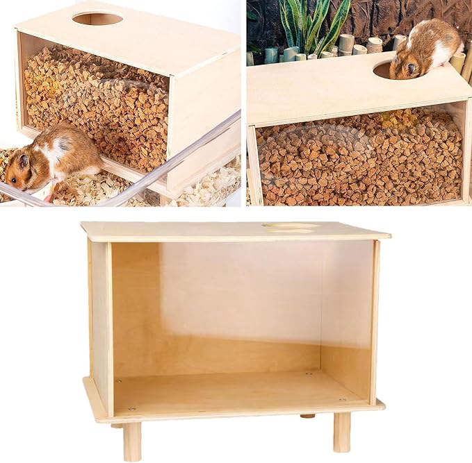 Hamster Digging Box Sand Bath Container - Sturdy Hideout & Play Area for Hamsters, Rats, Lemmings & Small Animals- Large